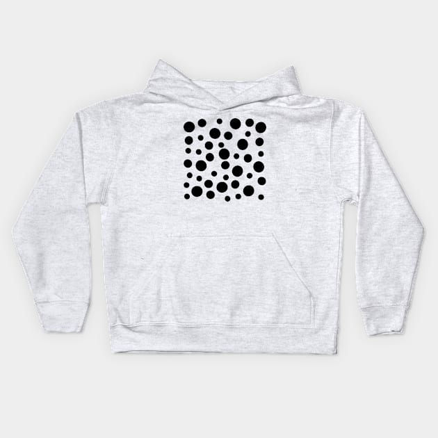 Black Polka Dots Kids Hoodie by Art By LM Designs 